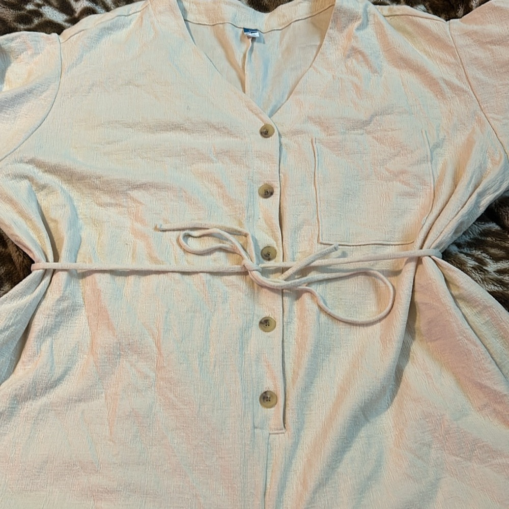 Old Navy Light Cream Textured One piece - Picture 2 of 5